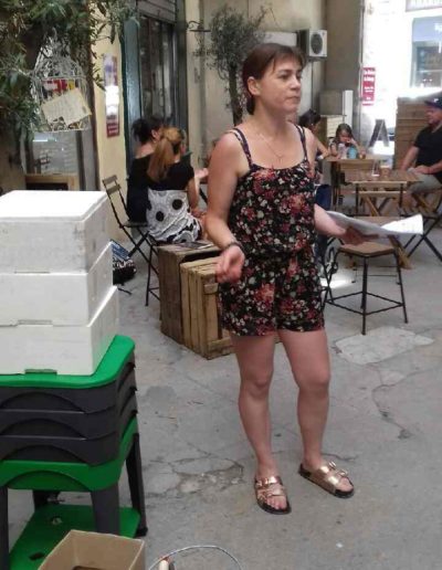 Geraldine menant l'animation