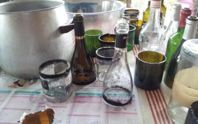 Découpe de bouteilles en verre